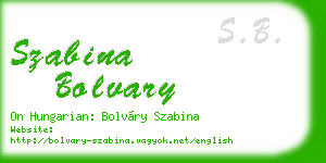 szabina bolvary business card
