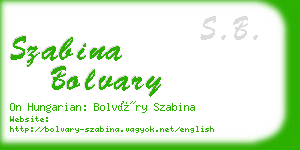 szabina bolvary business card